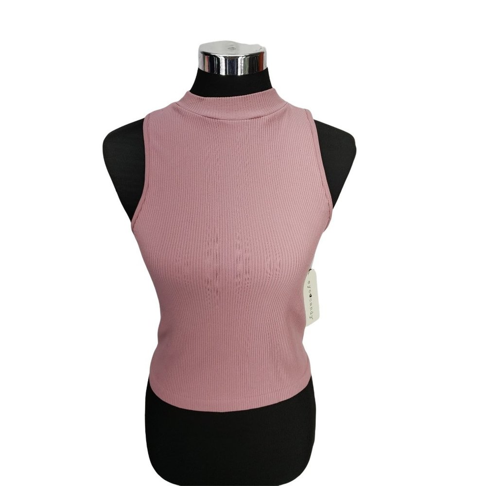 Juniors Eye Candy Purple Lavender Seamless Rib Crew Neck Tank Top Size Large‎ XL